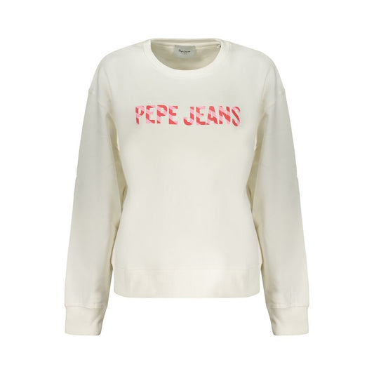 Sweatshirt by Pepe Jeans for women in cotton polyester white & print presents a smart casual silhouette, featuring a smart casual crew neckline and for a sophisticated look.