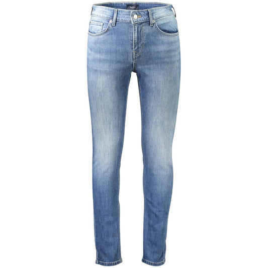 Jeans by Pepe Jeans for men in stretch denim cotton blue features an refined tailoring silhouette, showcasing a premium skinny with a mid rise and long cut for a refined tailoring look.