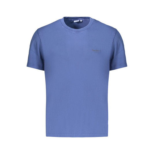 T-Shirt by Pepe Jeans for men in cotton blue & print showcases a chic silhouette, artfully detailed with a chic crew neckline and for a chic finish.