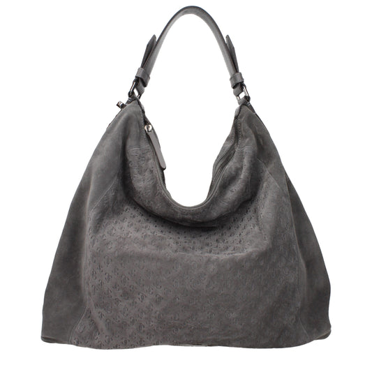 Shoulder Bag by Jimmy Choo for women in suede leather gray features a effortless chic silhouette with a secure , ample , and versatile shoulder-strap for a effortless chic finish.