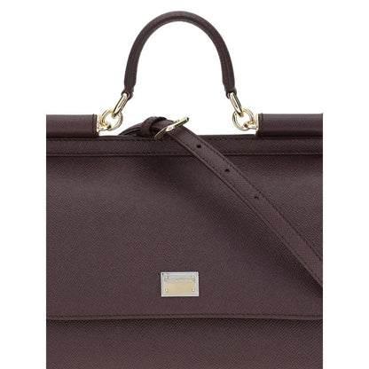 Dolce & Gabbana Bordeaux Calf Leather Bos Taurus Handbag