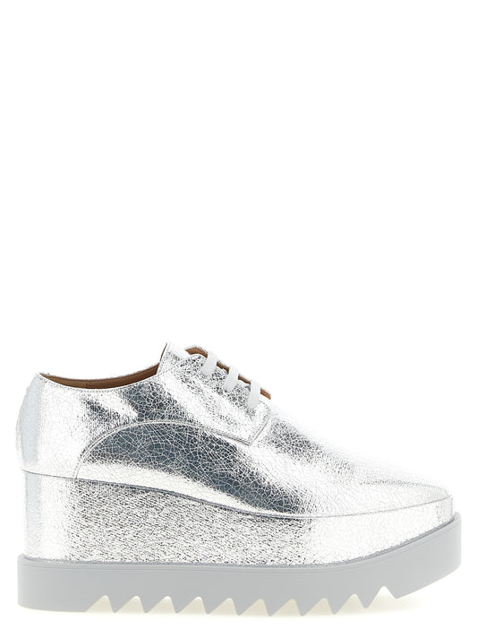 Derby Flat Shoes by Stella McCartney for women in eva silver features an statuesque silhouette from the Women's EVA Derby Flat Shoes collection, showcasing a and a statuesque square toe style for a statuesque look.