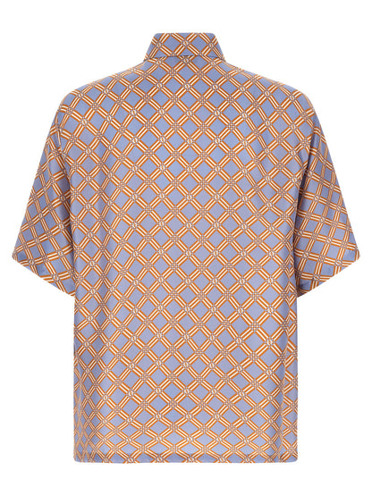 Shirt by Fendi for men in silk blue, multicolor, orange & patterned presents a discerning silhouette, showcasing a sophisticated and for a truly discerning finish.