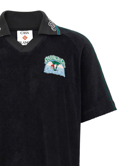 Casablanca Black Cotton Polo Shirt