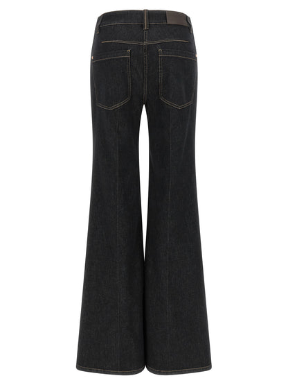 Brunello Cucinelli Blue Cotton Flared Jeans