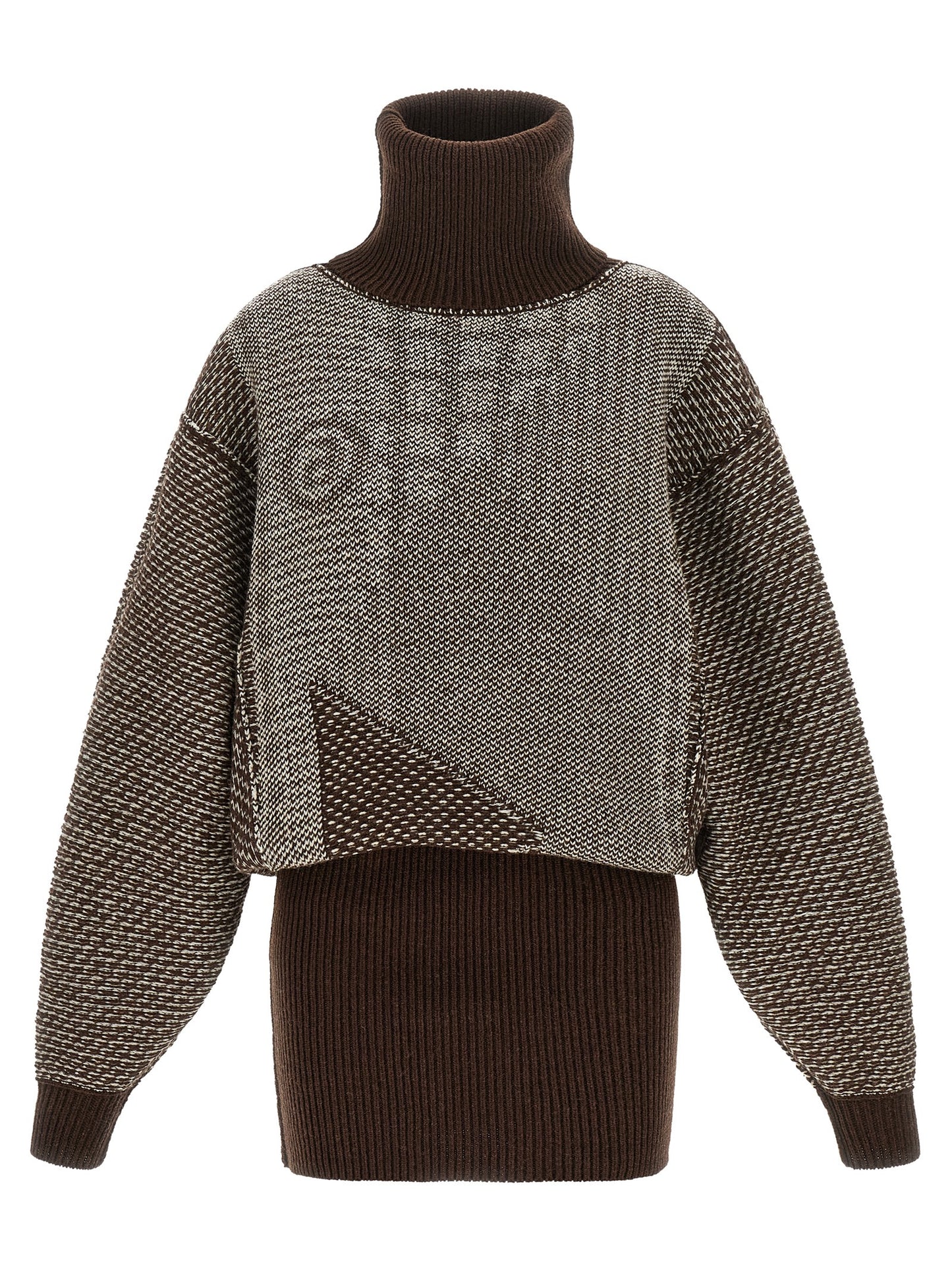 MM6 Maison Margiela Brown Wool Short Dress