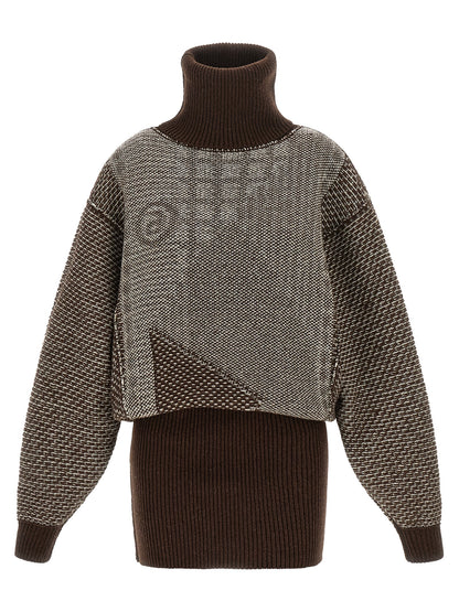 MM6 Maison Margiela Brown Wool Short Dress