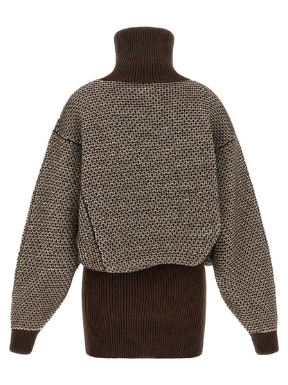 MM6 Maison Margiela Brown Wool Short Dress