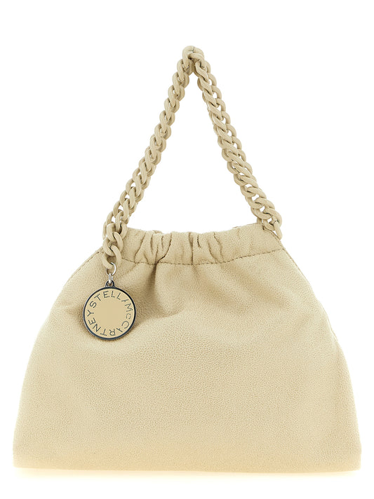 Mini Shoulder Drawstring Bag by Stella McCartney for women in polyester suede leather beige & jacquard features a effortless sophistication silhouette, secured by a drawstring & magnetic with ample and versatile shoulder-strap for a effortless sophistication finish.