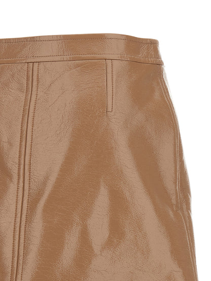 Courrèges Beige Cotton Long Skirt