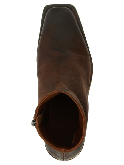 Marsell Brown Calfskin Ankle Boots