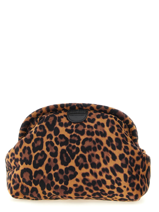 Clutch Handbag by Stella McCartney for women in polyester velvet black, multicolor, silver, leopard-print & print showcases a sculptural silhouette, featuring a secure , ample , and versatile shoulder-strap for a sculptural aesthetic.