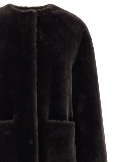 BLANCHA Brown Lamb Fur Coat