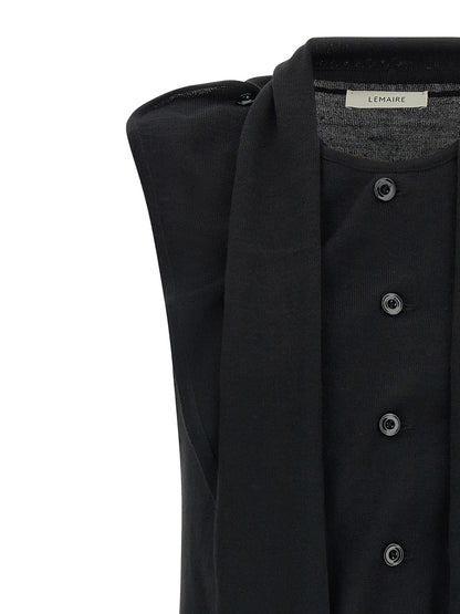 Lemaire Black Wool Sleeveless Jacket
