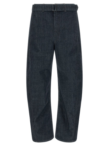 Lemaire Blue Cotton Tapered Jeans