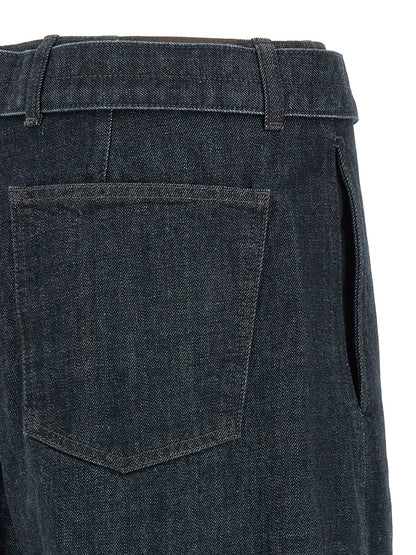 Lemaire Blue Cotton Tapered Jeans