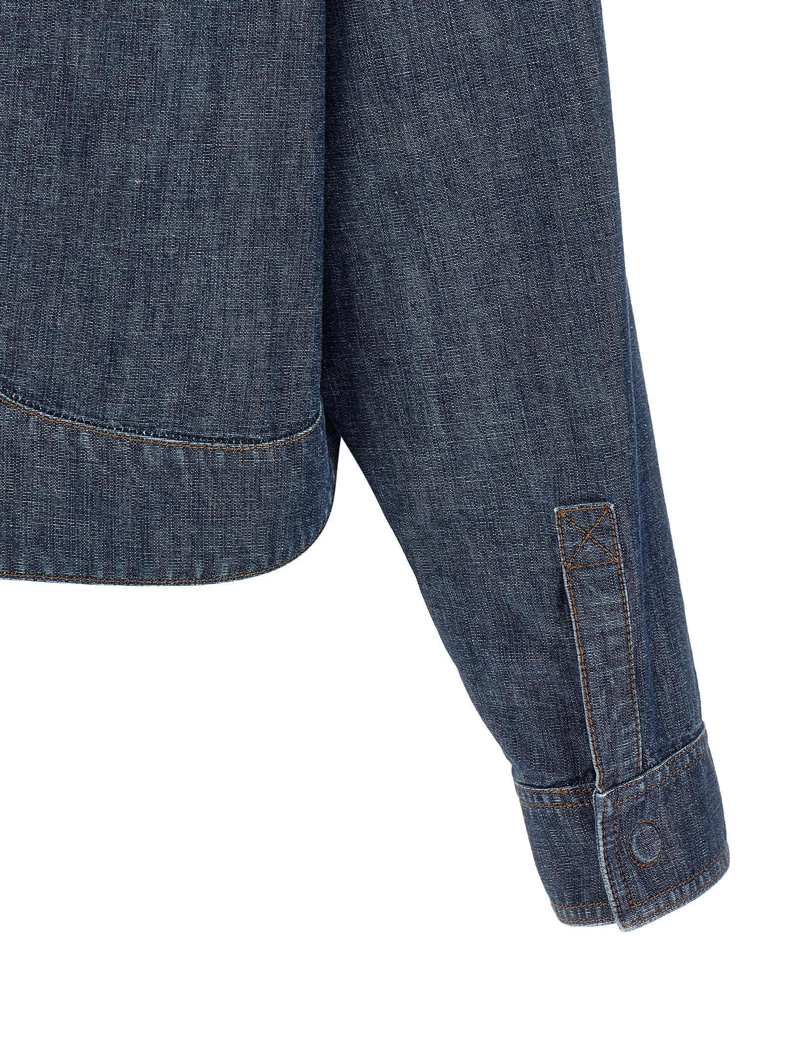 Trucker Jacket by Fendi for women in cotton denim navy & signature features a city-ready silhouette, detailed with pockets and a city-ready .
