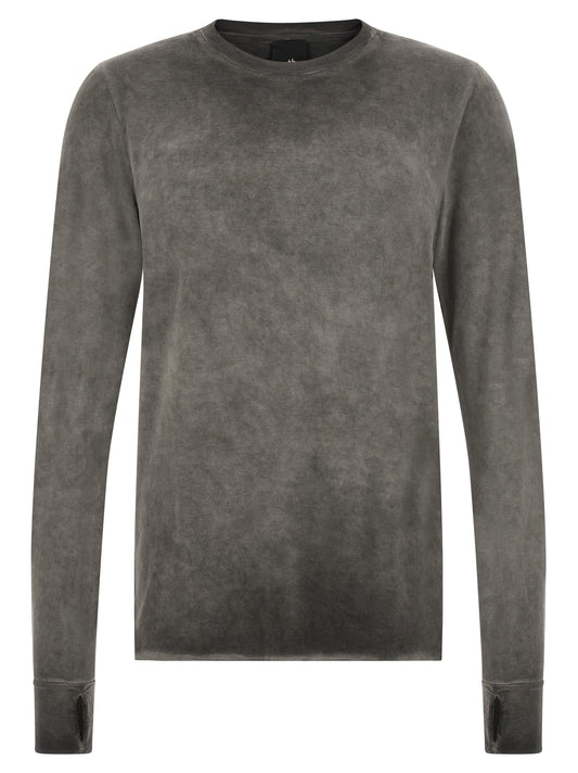 T-Shirt by Thom Krom for men in viscose gray showcases a unassuming silhouette, artfully detailed with a refined crew neckline and unassuming long-sleeve for a sophisticated, contemporary look.