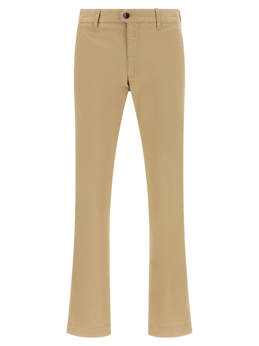 Chinos Pants by Incotex for men in cotton canvas beige features an utilitarian-chic silhouette, showcasing a utilitarian-chic with a long cut and for a refined look.