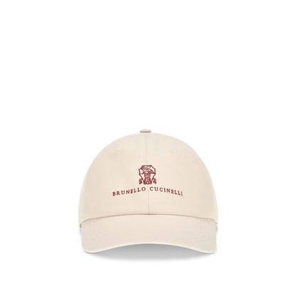 Baseball Cap by Brunello Cucinelli for men in cotton beige & monogram features an artisanal silhouette, showcasing the artisanal Cotton Baseball Cap design with a refined, artisanal finish.