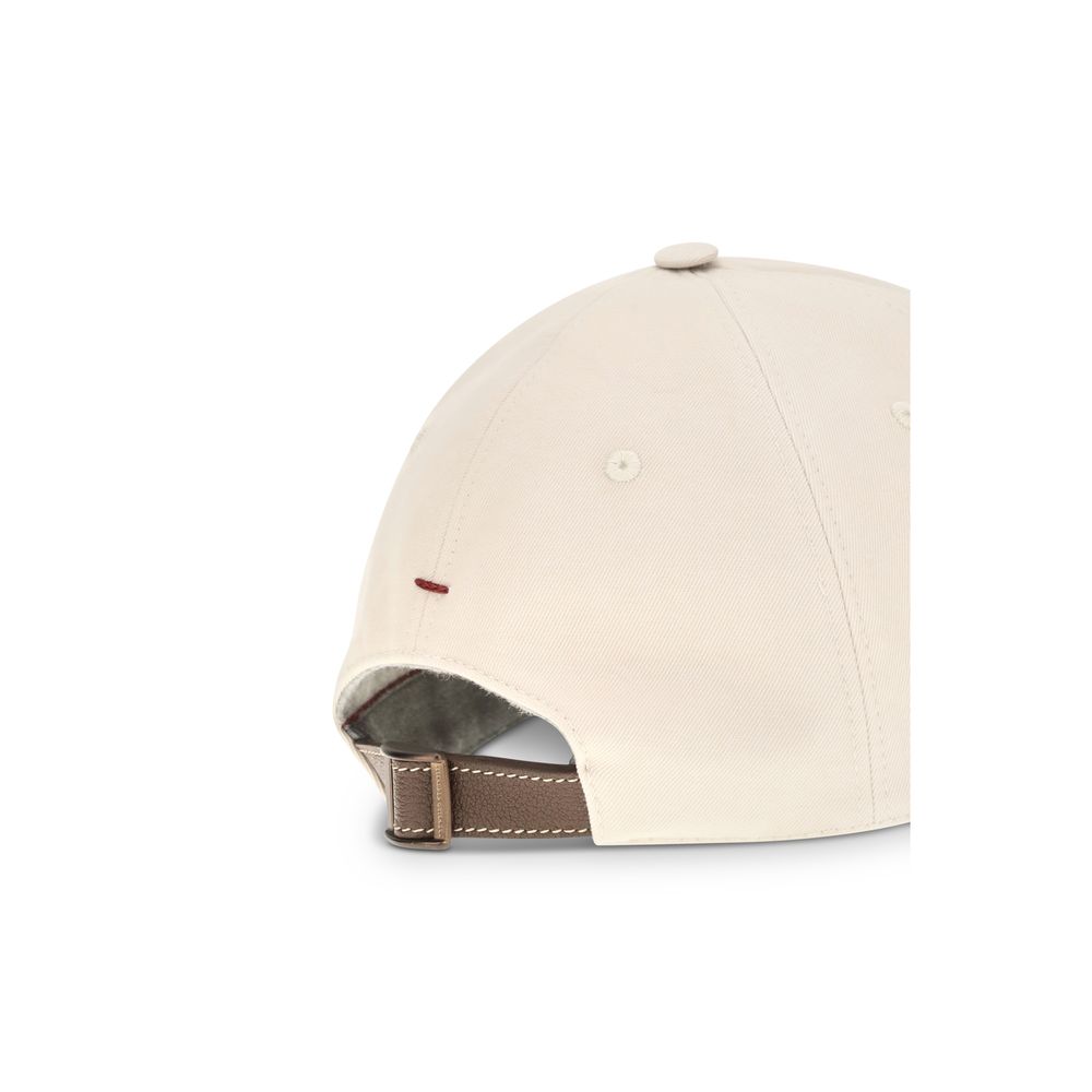 Baseball Cap by Brunello Cucinelli for men in cotton beige & monogram presents a tailored silhouette, perfectly capturing the essence of Cotton Baseball Cap with its tailored finish and superior craftsmanship.