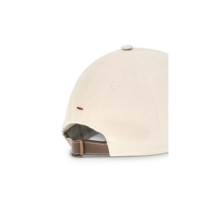 Baseball Cap by Brunello Cucinelli for men in cotton beige & monogram presents a tailored silhouette, perfectly capturing the essence of Cotton Baseball Cap with its tailored finish and superior craftsmanship.