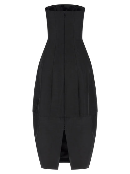 Khaite Black Wool Long Dress
