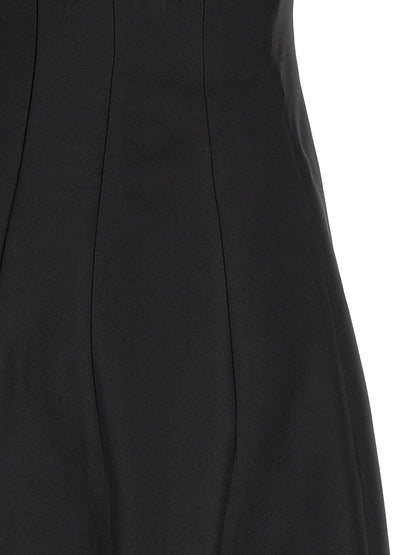 Khaite Black Wool Long Dress