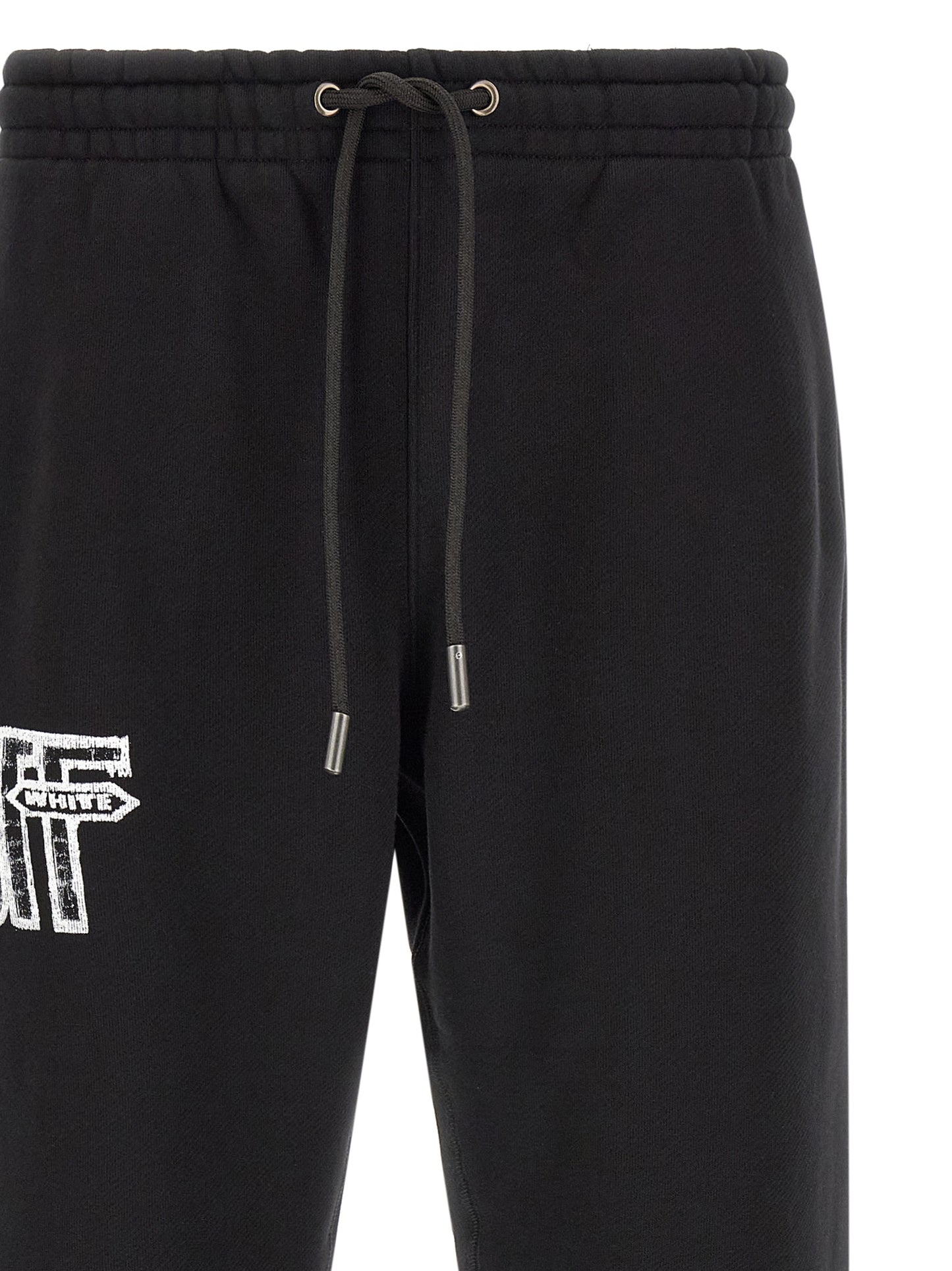 Off-White Men's Relaxed Fit Cotton Joggers - Black White Patterned