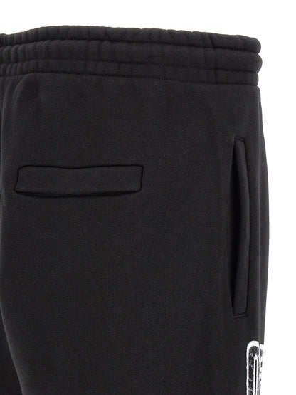 Off-White Men's Relaxed Fit Cotton Joggers - Black White Patterned