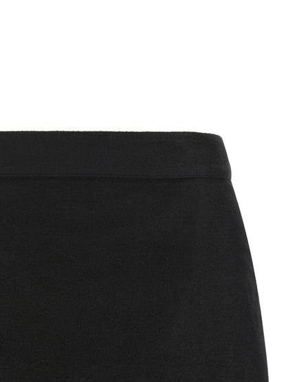 Rick Owens Black Ramie Long Skirt