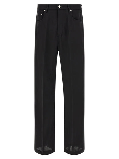Rick Owens Black Cotton Relaxed Fit Jeans