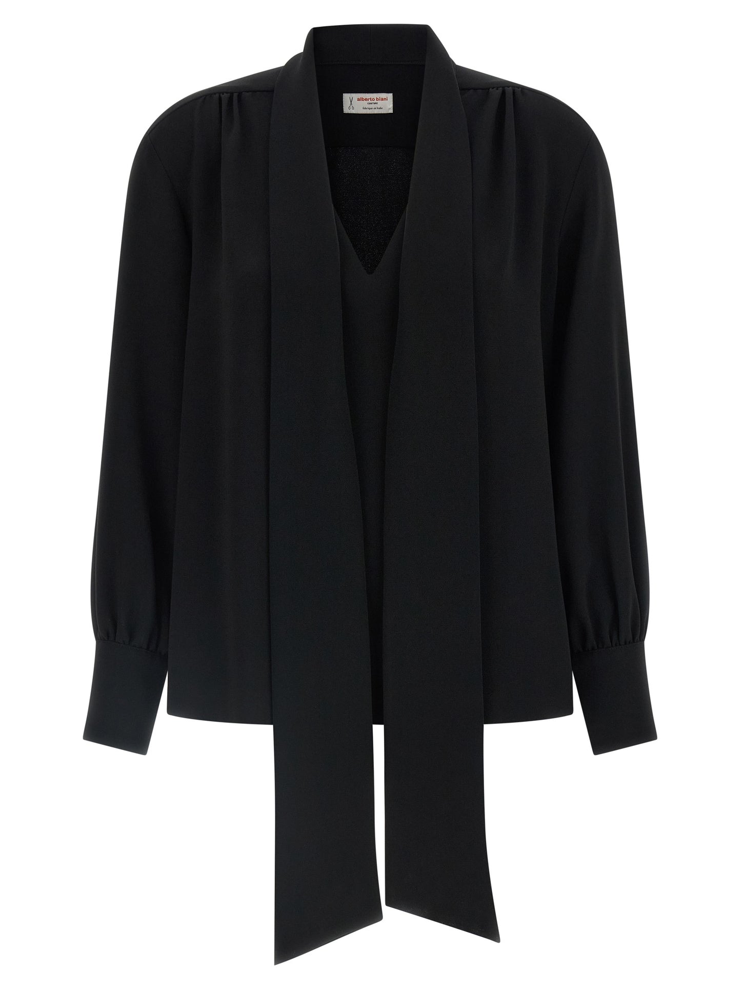 Alberto Biani Black Triacetate Blouse