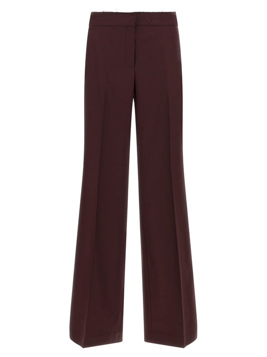 Trousers by Gianluca Capannolo for women in polyester purple features a artisanal silhouette, showcasing a sophisticated wide with a long and for a artisanal finish.