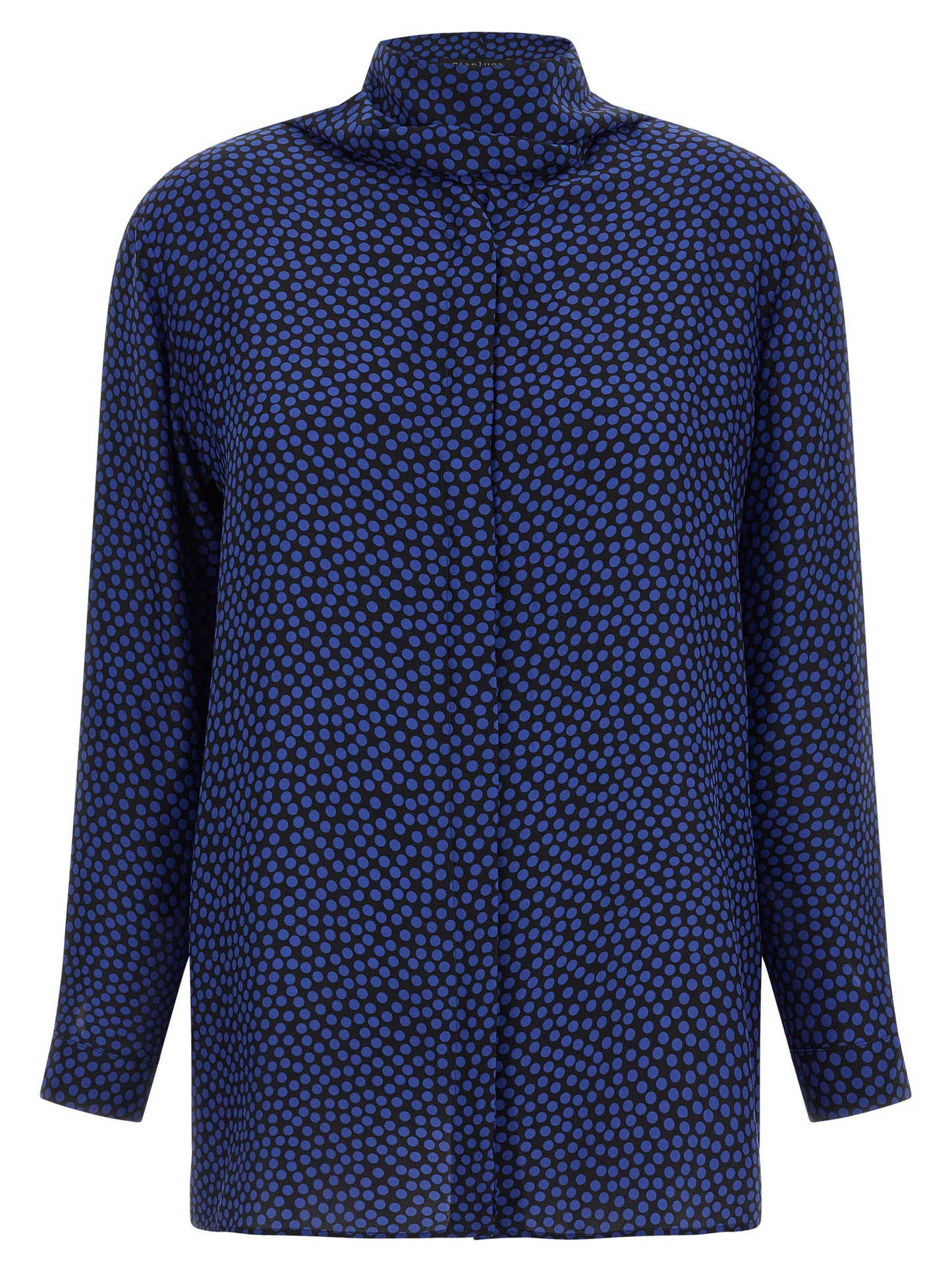 Gianluca Capannolo Blue Silk Blouse