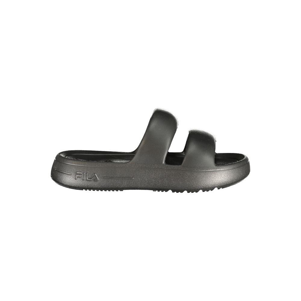 Fila Women's Polyurethane Flat Slider Sandals - Black Print