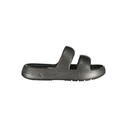 Fila Women's Polyurethane Flat Slider Sandals - Black Print
