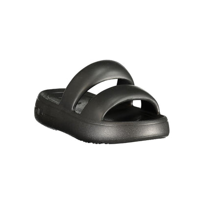 Fila Women's Polyurethane Flat Slider Sandals - Black Print