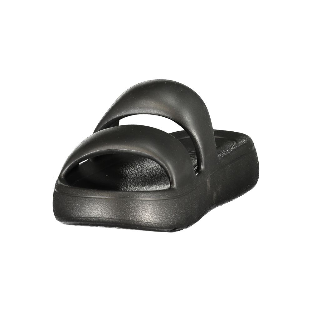 Fila Women's Polyurethane Flat Slider Sandals - Black Print