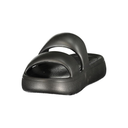 Fila Women's Polyurethane Flat Slider Sandals - Black Print
