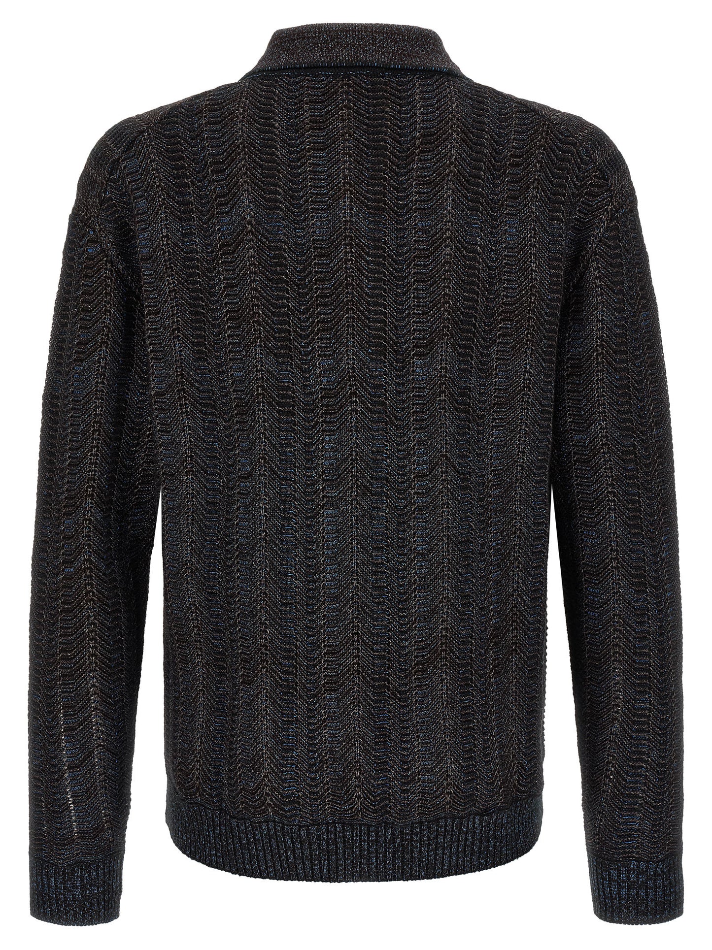 Cardigan by Missoni for men in polyamide viscose wool multicolor & patterned showcases a luxurious silhouette, meticulously detailed with a sophisticated v-neck neckline and for a refined finish.