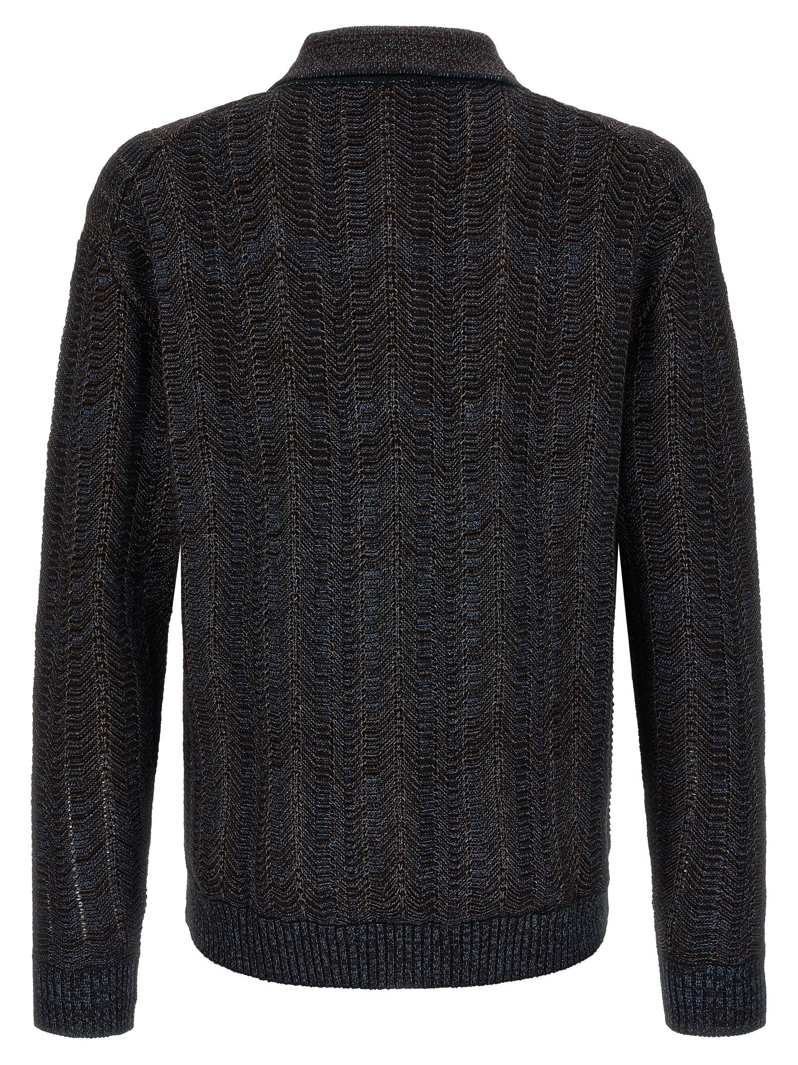 Cardigan by Missoni for men in polyamide viscose wool multicolor & patterned showcases a luxurious silhouette, meticulously detailed with a sophisticated v-neck neckline and for a refined finish.