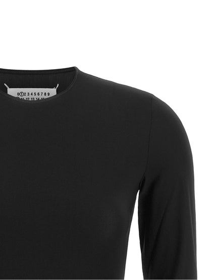 Bodysuit by Maison Margiela for women in stretch polyamide black features a exclusive silhouette, artfully finished with a exclusive crew neckline and for a exclusive look.