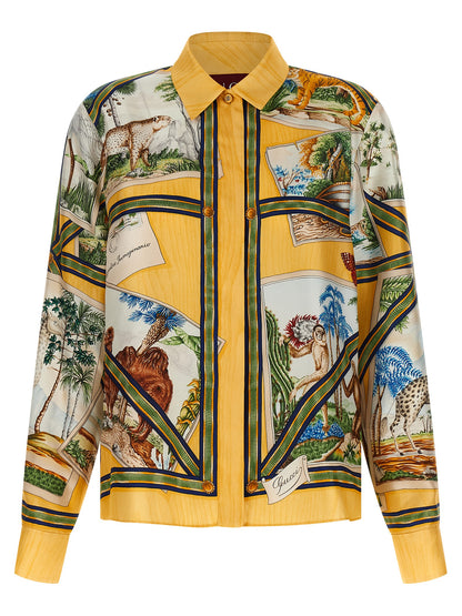 Gucci Women's Silk Twill Blouse - Animal Multicolor Print