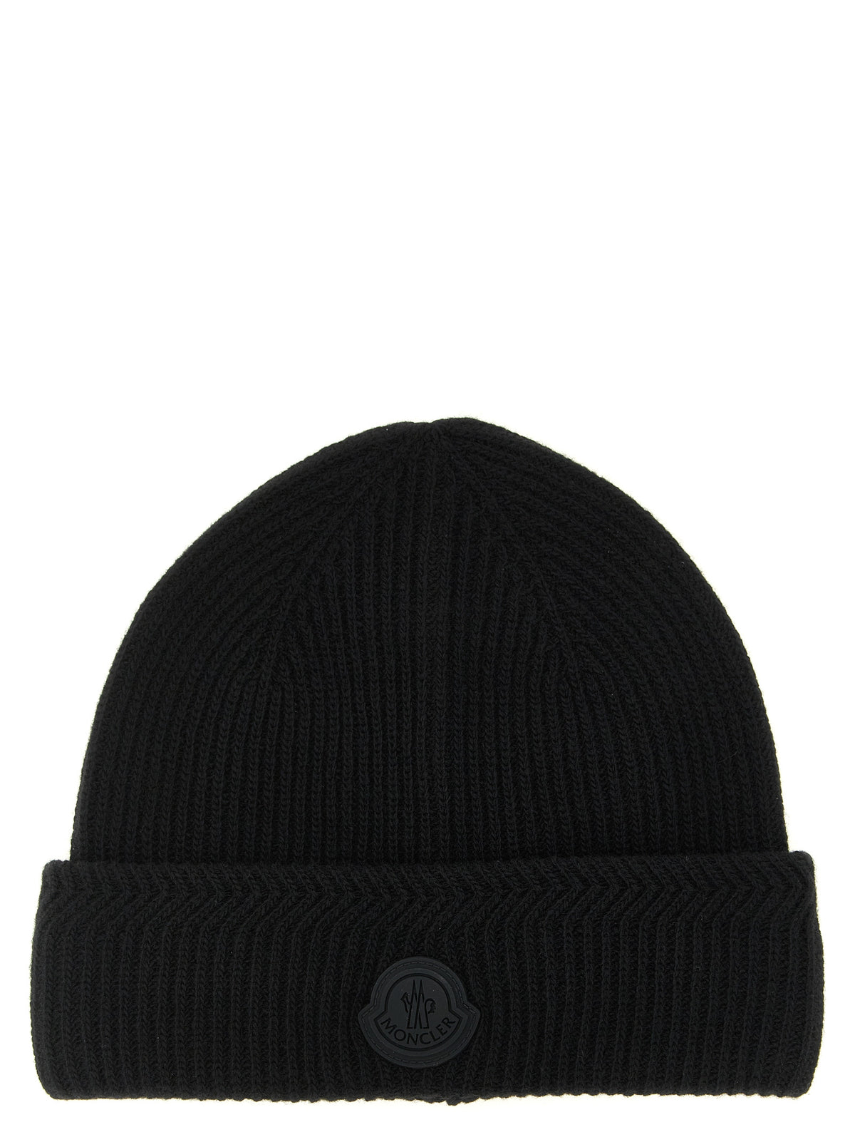 Beanie Hat by Moncler for men in cashmere virgin wool black, patterned & herringbone features a refined luxury silhouette, artfully capturing the essence of the refined luxury Cashmere Virgin Wool Beanie Hat design for a sophisticated, premium look.