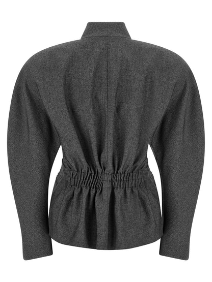 The Andamane Women's Stretch Polyester & Viscose Blazer - Gray