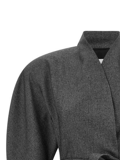 The Andamane Women's Stretch Polyester & Viscose Blazer - Gray