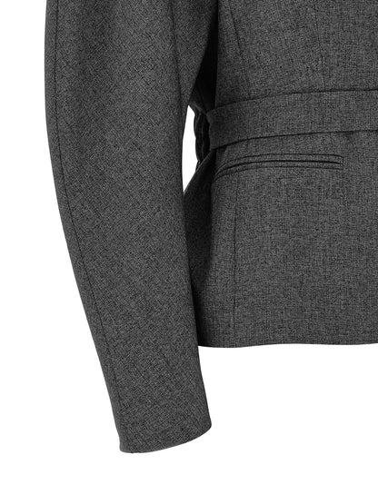 The Andamane Women's Stretch Polyester & Viscose Blazer - Gray