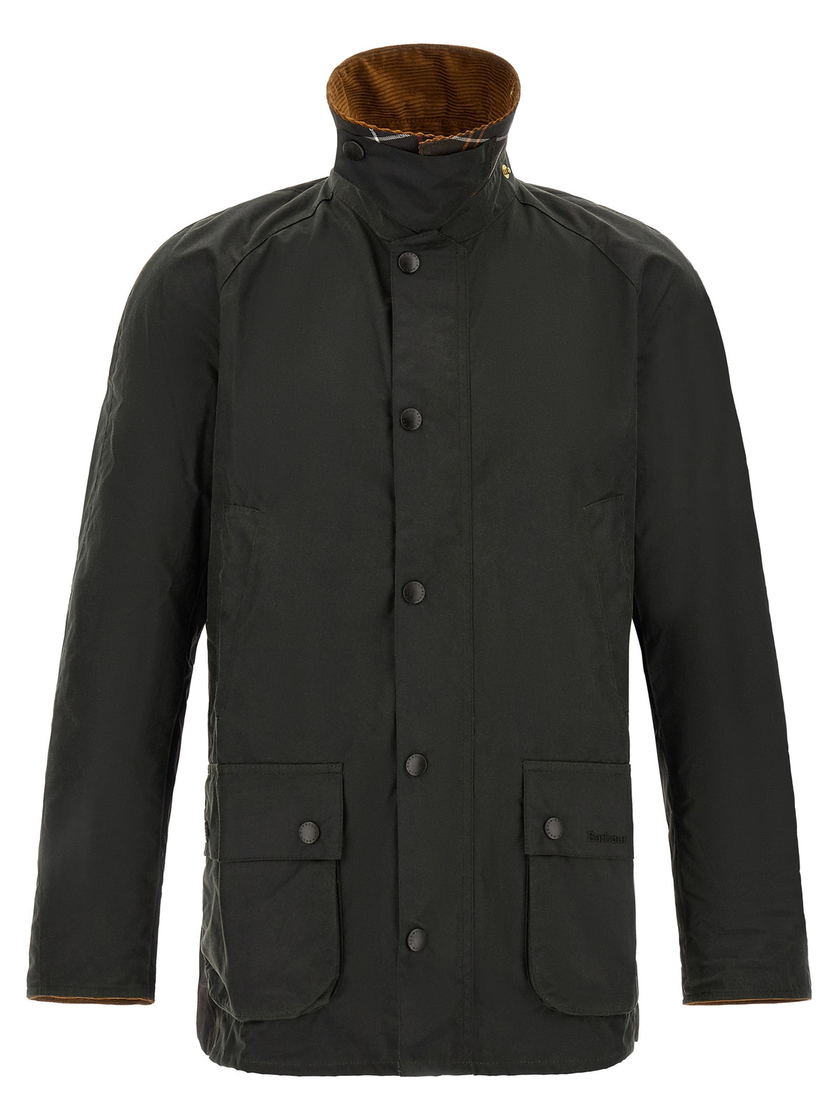 Windbreaker Jacket by Barbour for men in cotton corduroy bicolour & green features an magnificent silhouette, showcasing the sophisticated and functional pockets & windproof for a premium, magnificent look.