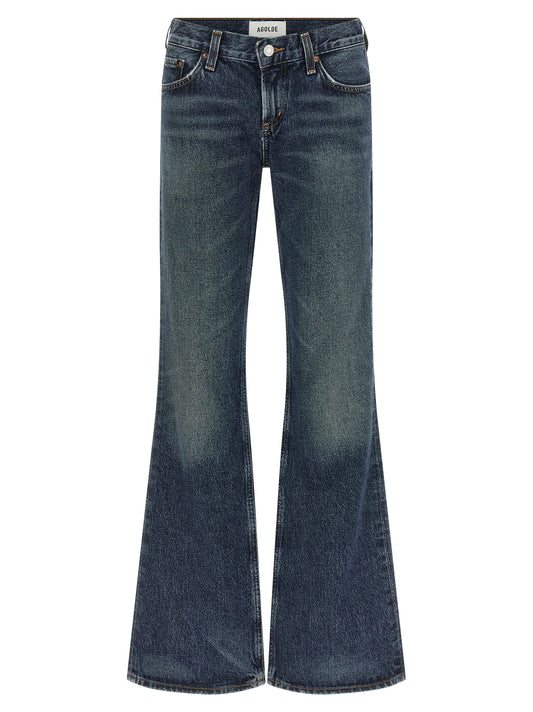 Jeans by Agolde for women in denim cotton blue, indigo & signature features an sophisticated low rise and bootcut with a precise long, creating a sophisticated and sophisticated silhouette.